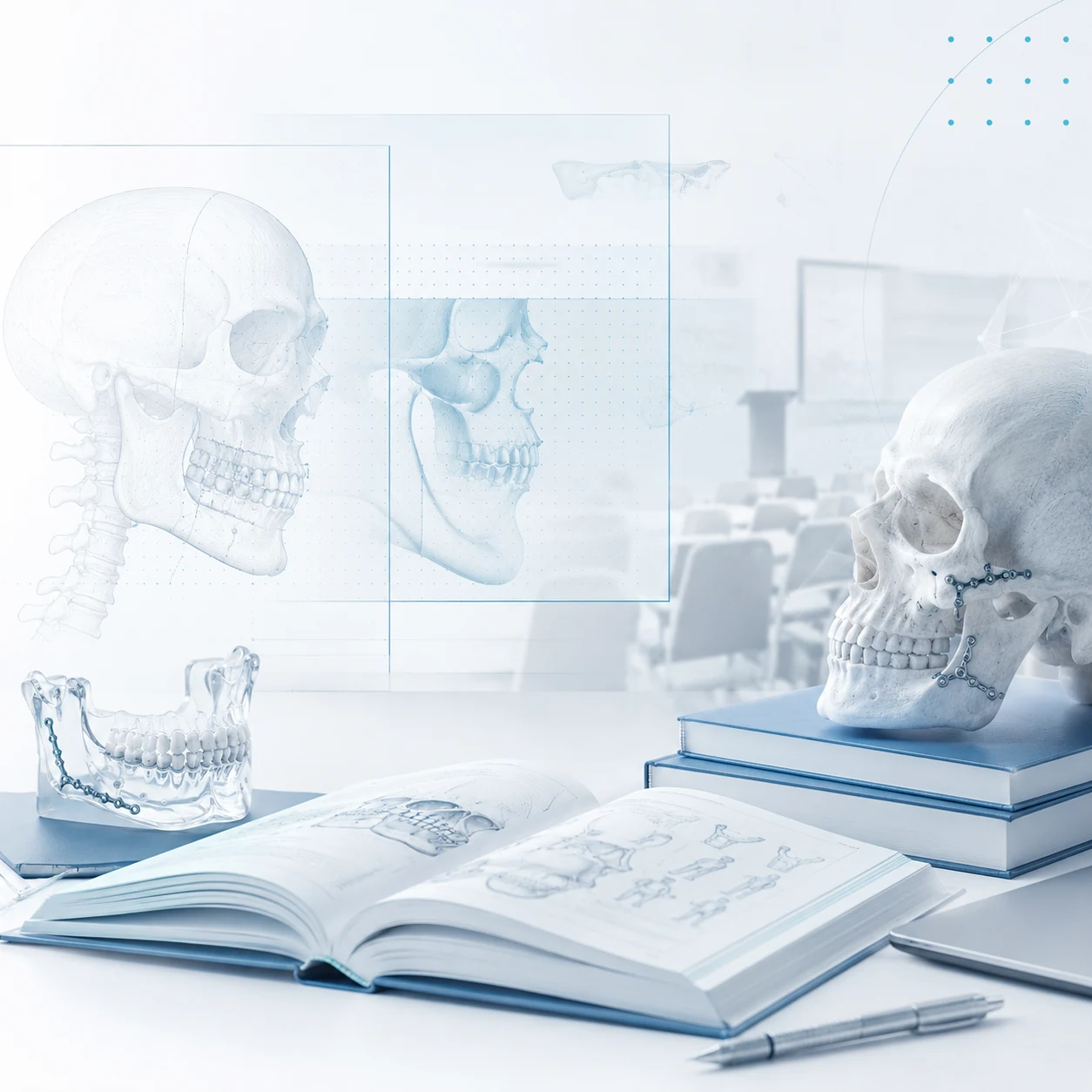 Visual académico de anatomía y formación en cirugía maxilofacial