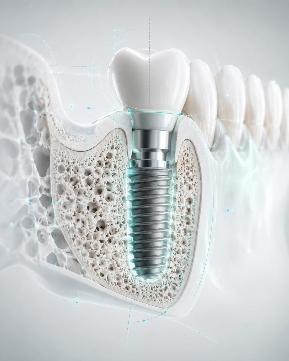 Visual clínico de planificación de implantes dentales